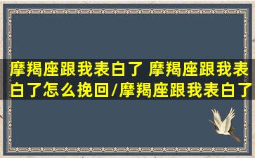 摩羯座跟我表白了 摩羯座跟我表白了怎么挽回/摩羯座跟我表白了 摩羯座跟我表白了怎么挽回-我的网站